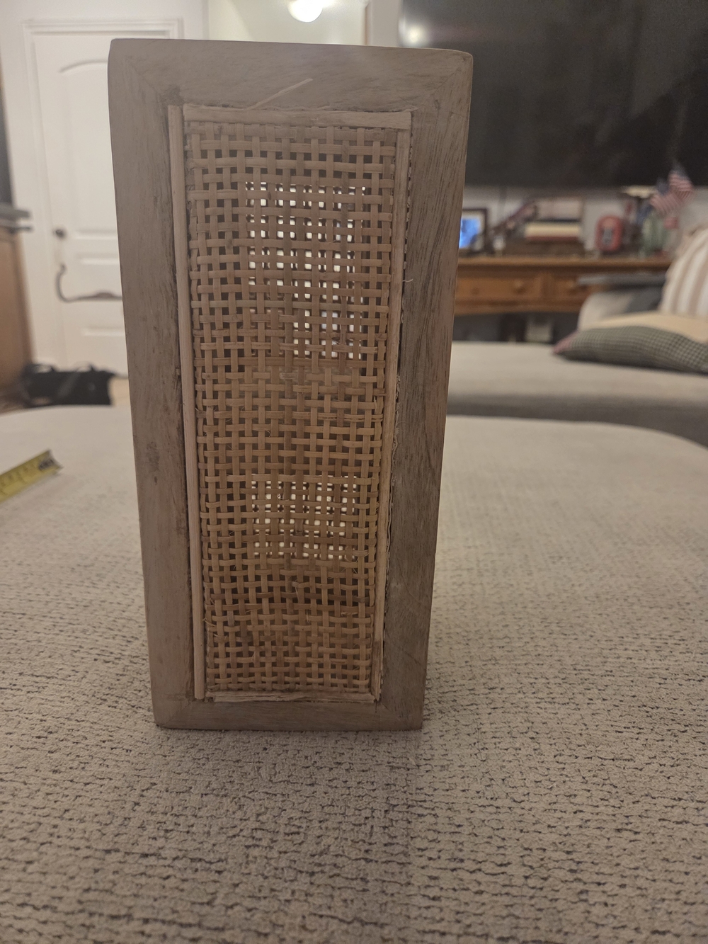 Avery Woven Rattan Accent Block - Brown